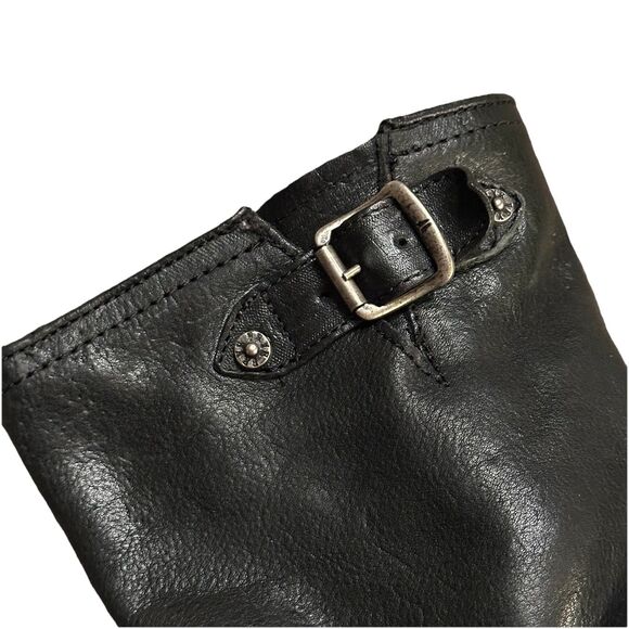 Frye Jayden Cross Engineer Moto Boots Womens Size 7.5 Black Leather Buckle Strap - Picture 15 of 16